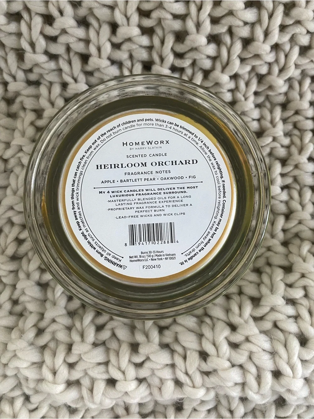 Heirloom Orchard Scented Candle by HomeWorx — Green